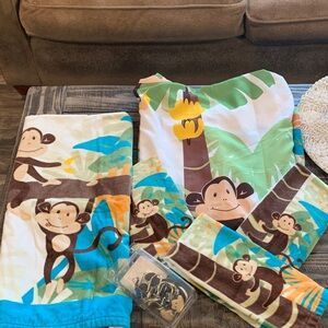 Mainstays Monkey Print Bath Set - Green and Brown